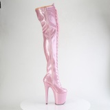 Glitter Rosas 20 cm ADORE-3020GP tacones botas altas por encima de la rodilla con cordones