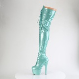 Glitter Verdes 18 cm ADORE-3020GP tacones botas altas por encima de la rodilla con cordones