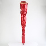 Glitter rojo 20 cm ADORE-3020GP tacones botas altas por encima de la rodilla con cordones
