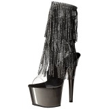 Gris 18 cm ADORE-1017RSF botines con flecos de mujer tac�n altos