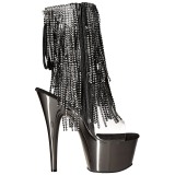 Gris 18 cm ADORE-1017RSF botines con flecos de mujer tac�n altos