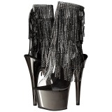 Gris 18 cm ADORE-1017RSF botines con flecos de mujer tac�n altos