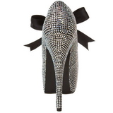 Gris Piedras Strass 14,5 cm Burlesque TEEZE-04R Plataforma Zapato Salón