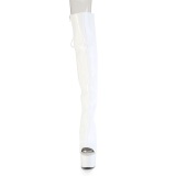 Holograma 18 cm ADORE-3019HWR botas altas punta abierta con cordones blanco
