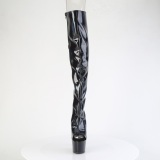 Holograma 18 cm ADORE-3019HWR botas altas punta abierta con cordones negro