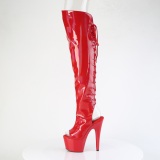 Holograma 18 cm ADORE-3019HWR botas altas punta abierta con cordones rojo