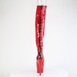 Holograma 18 cm ADORE-3019HWR botas altas punta abierta con cordones rojo