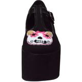 Kitty lona 8 cm CLICK-04-1 zapatos góticos calzados suela gruesa