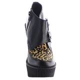 Leopardo Polipiel CREEPER-306 zapatos de cuñas creepers mujer