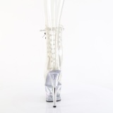 MOON1021C - 18 cm botines de tac�n altos pleaser strass transparentes
