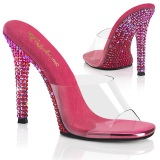 Mules Pink 11,5 cm GALA-01DMM mules con tacones altos strass