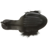 Negro 10 cm CLASSIQUE-01F pantuflas tacón alto mujer con plumas de marabu