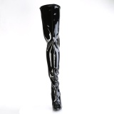 Negro 13 cm SEDUCE-4000 Vinilo plataforma botas altas crotch alto
