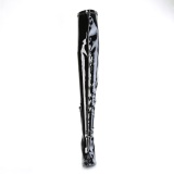 Negro 13 cm SEDUCE-4000SLT Vinilo plataforma botas altas crotch alto