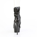 Negro 15 cm DELIGHT-1008SQ botines con lentejuelas de mujer