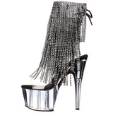 Negro 18 cm ADORE-1017RSFT botines con flecos de mujer tac�n altos