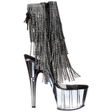 Negro 18 cm ADORE-1017RSFT botines con flecos de mujer tac�n altos