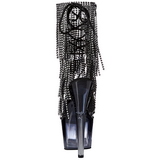 Negro 18 cm ADORE-1017RSFT botines con flecos de mujer tacn altos