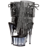 Negro 18 cm ADORE-1017RSFT botines con flecos de mujer tac�n altos