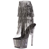 Negro 18 cm ADORE-1017SRS botines con flecos de mujer tac�n altos