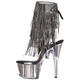Negro 18 cm ADORE-1017SRS botines con flecos de mujer tac�n altos