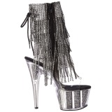 Negro 18 cm ADORE-1017SRS botines con flecos de mujer tac�n altos