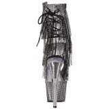 Negro 18 cm ADORE-1017SRS botines con flecos de mujer tac�n altos