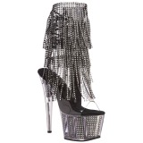 Negro 18 cm ADORE-1017SRS botines con flecos de mujer tac�n altos