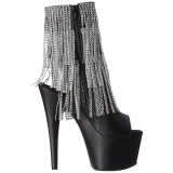 Negro 18 cm ADORE-1024RSF botines con flecos de mujer tac�n altos