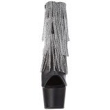 Negro 18 cm ADORE-1024RSF botines con flecos de mujer tac�n altos
