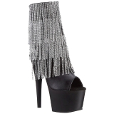 Negro 18 cm ADORE-1024RSF botines con flecos de mujer tac�n altos