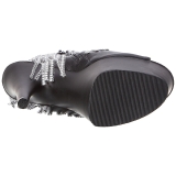 Negro 18 cm ADORE-1024RSF botines con flecos de mujer tac�n altos