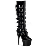 Negro 18 cm ADORE-2043 plataforma botas de mujer con hebillas
