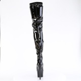 Negro 18 cm ADORE-4000 Vinilo plataforma botas altas crotch alto