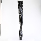 Negro 18 cm ADORE-4011 Vinilo plataforma botas altas crotch alto