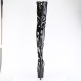 Negro 18 cm ADORE-4011 Vinilo plataforma botas altas crotch alto