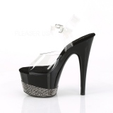 Negro 18 cm ADORE-708-3 Zapatos plataforma con tacones glitter