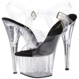 Negro 18 cm ADORE-708 Acrilico Plataforma Tacones de Aguja