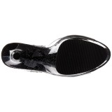 Negro 18 cm ADORE-708MG brillo plataforma sandalias de tacón alto