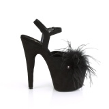 Negro 18 cm ADORE-709F sandalias de tac�n con plumas pole dance