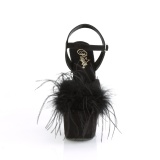 Negro 18 cm ADORE-709F sandalias de tac�n con plumas pole dance