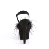 Negro 18 cm ADORE-709F sandalias de tac�n con plumas pole dance