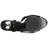 Negro 18 cm ADORE-709MG brillo plataforma sandalias de tacón alto