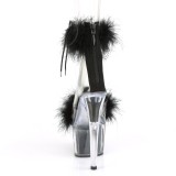 Negro 18 cm ADORE-724F sandalias de tacón con plumas pole dance