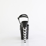 Negro 18 cm BLISS-709 plataforma sandalias de tac�n con cuentas alto