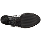 Negro 18 cm Pleaser SKY-308MG brillo sandalias de tacn alto