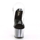 Negro 18 cm SKY-308G-T brillo plataforma sandalias de tacón alto