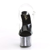 Negro 18 cm SKY-308GF brillo plataforma sandalias de tacón alto