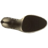 Negro 20 cm FLAMINGO-801ABLS Piedras strass plataforma pantuflas tacón alto mujer