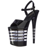 Negro 20 cm Pleaser FLAMINGO-809LN Tacones Altos Plataforma